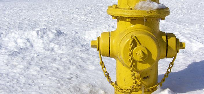 snowy hydrant